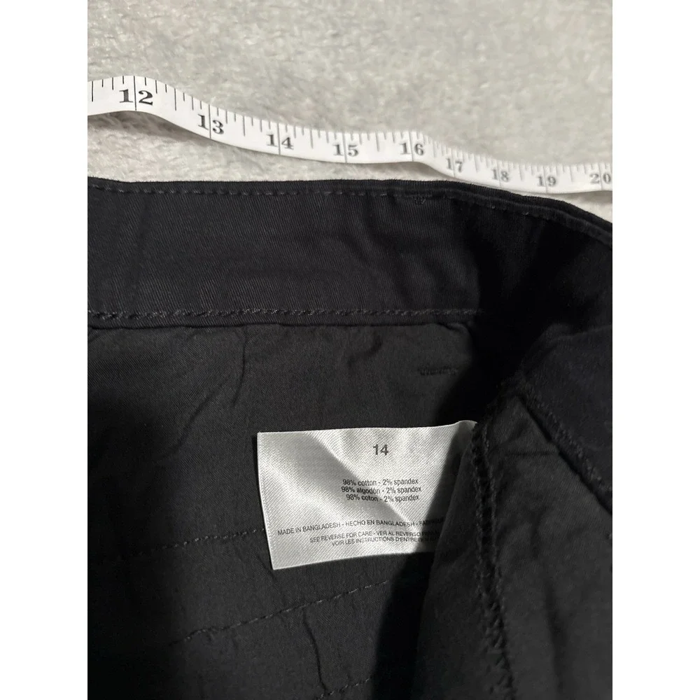 New Gloria Vanderbilt Women's Black Shorts Size 14 Mid Rise Stretch Twill‎ 5